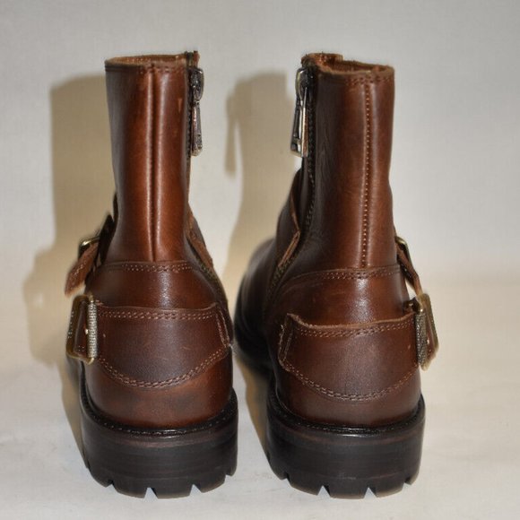 New! Belstaff Trialmaster Zip Up Boots Calf Leather Cognac Size 11.5 US DD299 main image 4
